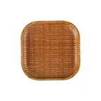 image of CAC China XBMB-SQ16 Bamboo Grove Plate - 10-1/2" Square, Brown, Wide Rim, Curved Edge, 1 Dozen