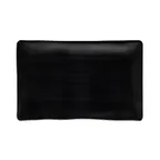 image of CACChina XCLD-RT13 Platter 11-7/8"W x 8-1/8"D x 1-1/8"H Rect Black China Curved Med Rim - Dozen