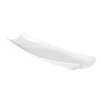 image of CAC China XCOP-BT14-W Cooper Platter, 13-5/8" W x 4-3/8" D x 1-3/8" H, White Boat Shape - Dozen