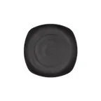 image of CACChina XCTN-Q16C Square 10" Plate, 1-1/4" H, Matte Black Porcelain, Coupe Rim, Flat Edge - Dozen