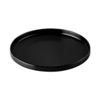 image of CACChina XHDS-9-K Hudson Plate – 9-7/8" Dia, 1-1/8" H, Round, Flat Edge, Narrow Rim, Matte Black, 1 Dozen