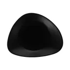 image of CACChina XKDA-R16T-K China Plate, 10-3/8" W x 8-3/8" D x 1" H, Matte Black, Wide Rim - Dozen