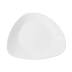 image of CAC China XKDA-R16T-W Korda Plate – 10-3/8" × 8-3/8" × 1" Triangular Matte White, Wide Rim 1 Dozen