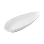 image of CAC China XSTN-14-W Shelton Triangular Platter, 13-1/8"W x 5-1/4"D x 1-1/2"H, Matte White, 1 Dozen