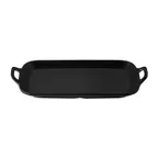 image of CACChina XSVH-RT10-MK Platter 10-3/8"W x 5-1/2"D x 1-1/4"H, Handles, Matte Black China - Dozen