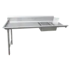 image of IMC Teddy SSDT-36 36" Soiled Dishtable with Sink, 8" Splash - 14 Gauge S.Steel Top / Right-to-Left
