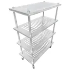 image of IMC Teddy UP-4824-4L Pot & Pan Shelving, 4-Shelf Louvered Rack, 48" W x 24" D x 61" H, 16-GA Stainless, NSF