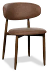 image of JustChair U44518-GR1 Petal Side Chair, Upholstered Tufted Back, Steel Frame with Wood-Look Finish
