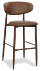 image of JustChair U44530-COM Petal Barstool, Upholstered Tufted Back, Steel Frame with Wood-Look Finish