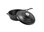 image of Lodge BL49LDSK Blacklock Cast Iron Skillet, 4 Qt., 13-1/2" W x 14-1/5" D x 5" H, Handle, 13-17" Dia