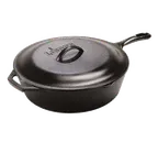 image of Lodge L10CF3 Skillet, 5 Qt, 12.9" Diameter, Cast Iron Helper Handle, Induction‑Ready, Seasoned