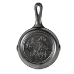 image of Lodge L3SKWLWF Wildlife Series Skillet, 6-11/16" Dia. 1-3/8" H, Cast Iron, Induction, Wolf Scene