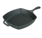 image of Lodge L8SGP3 Grill Pan – 10" x 2-5/8" Square, Induction Ready, Cast Iron, Made in USA, Helper