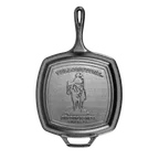 image of Lodge L8SGPYW Yellowstone 10-1/2"x2-5/8" Square Cast Iron Grill Pan, Induction Ready, Cowboy Design