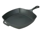 image of Lodge L8SQ3 10-1/2" Cast Iron Skillet, 2-5/8" Height, Helper Handle, Oven & Campfire Safe, USA