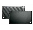 image of Lodge LDP3 Double Play Grill/Griddle, 16-3/4" x 9-1/2" Smooth/Ribbed, Cast Iron, Seasoned