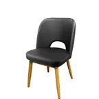 image of Oak Street CM-10501-CUT Amata Restaurant Chair, Cutout Bucket Seat, 1.2mm Metal Frame, Non-Marring Poly Glides