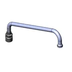 image of T&S Brass 062X-CZ Nozzle, Swivel, 12" Long, Standard, Stream Regulator, Adaptor