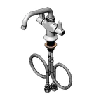 image of T&S Brass 5F-2SLX06 Equip Faucet, Deck Mount, 6" Swing Nozzle, Single Hole Base