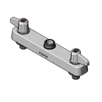 image of T&S Brass 5F-8CLX00 Equip Workboard Faucet, Swivel, 8", Deck Mount, Less Nozzle