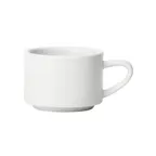 image of Winco BCC-75N Birkhall Coffee Cup 7.5 oz (3.25" Dia x 2.25" H) White Porcelain Stackable - 1 Dozen