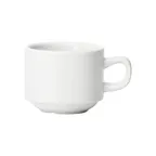 image of Winco BCC-85 Birkhall Coffee Cup, 8.5 oz, 3.5" Dia x 2.75" H Porcelain White, Stackable - 1 Dozen