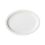 image of Winco BPO-115NR Birkhall Oval Porcelain Platter 11.5"L x 9.125"W x 1"H White Narrow Rim - 1 Dozen