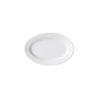 image of Winco BPO-1175 - Oval Porcelain Platter, 11-3/4" L x 7-7/8" W x 1" H, White rolled edge - 1 Dozen
