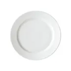 image of Winco BPR-1125RE - Birkhall Round Porcelain Plate, 11-1/4" Dia x 1-1/4" H, White Rolled Edge - 1 Dozen