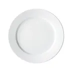 image of Winco BPR-12RE Birkhall Porcelain Plate, 12" Dia x 1-1/4" H, Round Rolled Edge, White - 1 Dozen