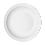 image of Winco BPR-95NR Birkhall Plate, 9-1/2" Dia x 1-1/8" H, Round Narrow Rim Porcelain White - 1 Dozen