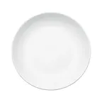 image of Winco OKP-12 Brechia Coupe Plate, 12" Dia x 1-1/4" H, Round White Porcelain, Coupe Rim - 1 Dozen