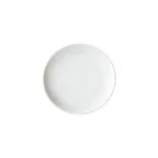 image of Winco OKP-8 Brechia Plate, 8" Dia x 3/4" H, Round White Porcelain with Coupe Rim - 1 Dozen