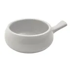 image of Winco OSC-16 Onion Soup Crock, 16 oz Porcelain Bowl, White, 7-1/8" L x 5-3/8" W x 2-1/4" H,- 1 Dozen