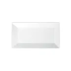 image of Winco RPR-13 Royalsquare Rectangular Porcelain Platter, 13" L x 7-1/4" W x 1" H, White Finish - 1 Dozen