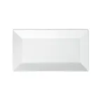 image of Winco RPR-14 Royalsquare Rect. Porcelain Platter, 14-1/2" L x 8-1/4" W x 1-1/4" H, White - 1 Dozen