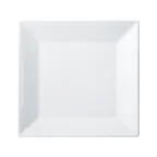 image of Winco RPS-10 Royalsquare Square Plate, 10" L x 10" W x 1" H, White Porcelain - 1 Dozen