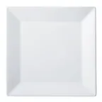 image of Winco RPS-12 Royalsquare Square Plate, 12" L x 12" W x 1" H Porcelain White Dinnerware, - 1 Dozen