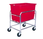 image of Winholt 30-6-SS-RD Stainless Steel Bulk Goods Cart w/ 6 Bushel Capacity, Red Polyethylene Tub