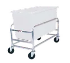 image of Winholt 30-8-SS-WH Bulk Goods Cart, 8 Bushel 500 lbs, Stainless Frame, White Poly Tub, 5" Swivel Casters, NSF