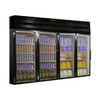 image of Howard-McCray GF102-FF-B 103" 4 Glass Door Freezer Merchandiser in Black, 102 cu. ft.
