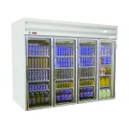 image of Howard-McCray GR102 103" Four Glass Door Top Mount Merchandiser Refrigerator in White, 102 cu. ft.