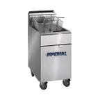 image of Imperial IFSSP175 Full Pot Floor Model Gas Fryer w/ 75 -lb Capacity, Built-In Filter, Thermostat