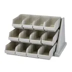 image of Cambro 12RS12480 Versa Organizer Rack- 12 Gray Bins, 25"L x 21"D x 14"H, 10 lb capacity, Made in USA