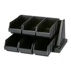 image of Cambro 6RS6110 Rack - 6 Black Plastic Bins, 20-1/8"L x 17-1/4"D x 9-1/4"H, Wall-Mount, 10 lb