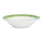 image of CAC China R-11-G Rainbow Fruit Dish, 4-3/4" Dia., 4-3/4oz, Green Ceramic Round Bowl - Dozen