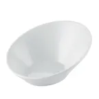 image of CAC China RCN-SB6 - 6 Oz. Slanted Porcelain Bowl, 6-1/8"L x 5-1/2"W x 2-3/4"H, Super White - Dozen
