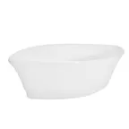 image of CACChina RCN-V4 2 Oz Boat Shape Porcelain Super White Dish, 4-1/2"L x 2-3/8"W x 1-1/4"H - Dozen