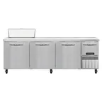 image of Continental Refrigerator RA93N8 93" 4-Door Sandwich and Salad Prep Table, 8 Pans, Stainless Steel
