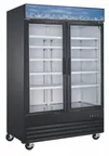 image of Drago America DR45MGHF 53" Glass Door Freezer, 45 cu ft, Black, Stainless Steel, 1.5 HP Compressor